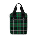 Green Black And White Tartan Print Bible Tote Bag