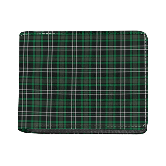 Green Black And White Tartan Print Bifold Wallet