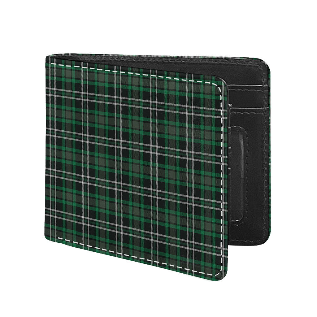 Green Black And White Tartan Print Bifold Wallet