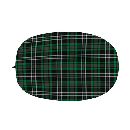 Green Black And White Tartan Print Car Side Mirror Covers
