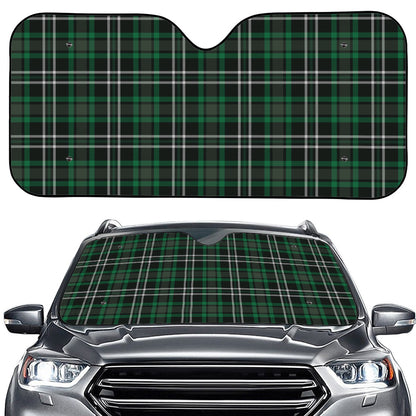Green Black And White Tartan Print Car Windshield Sun Shade
