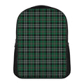 Green Black And White Tartan Print Casual Backpack