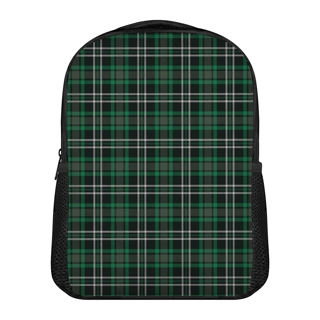 Green Black And White Tartan Print Casual Backpack