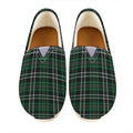 Green Black And White Tartan Print Casual Shoes