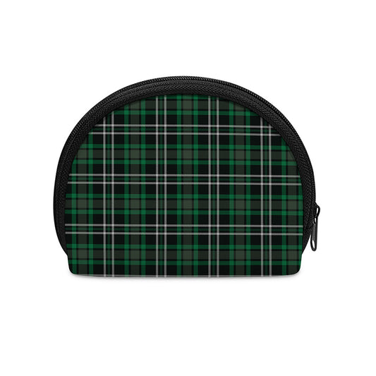 Green Black And White Tartan Print Coin Purse