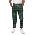 Green Black And White Tartan Print Cotton Sweatpants