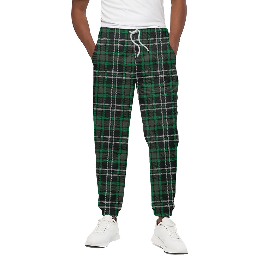 Green Black And White Tartan Print Cotton Pants