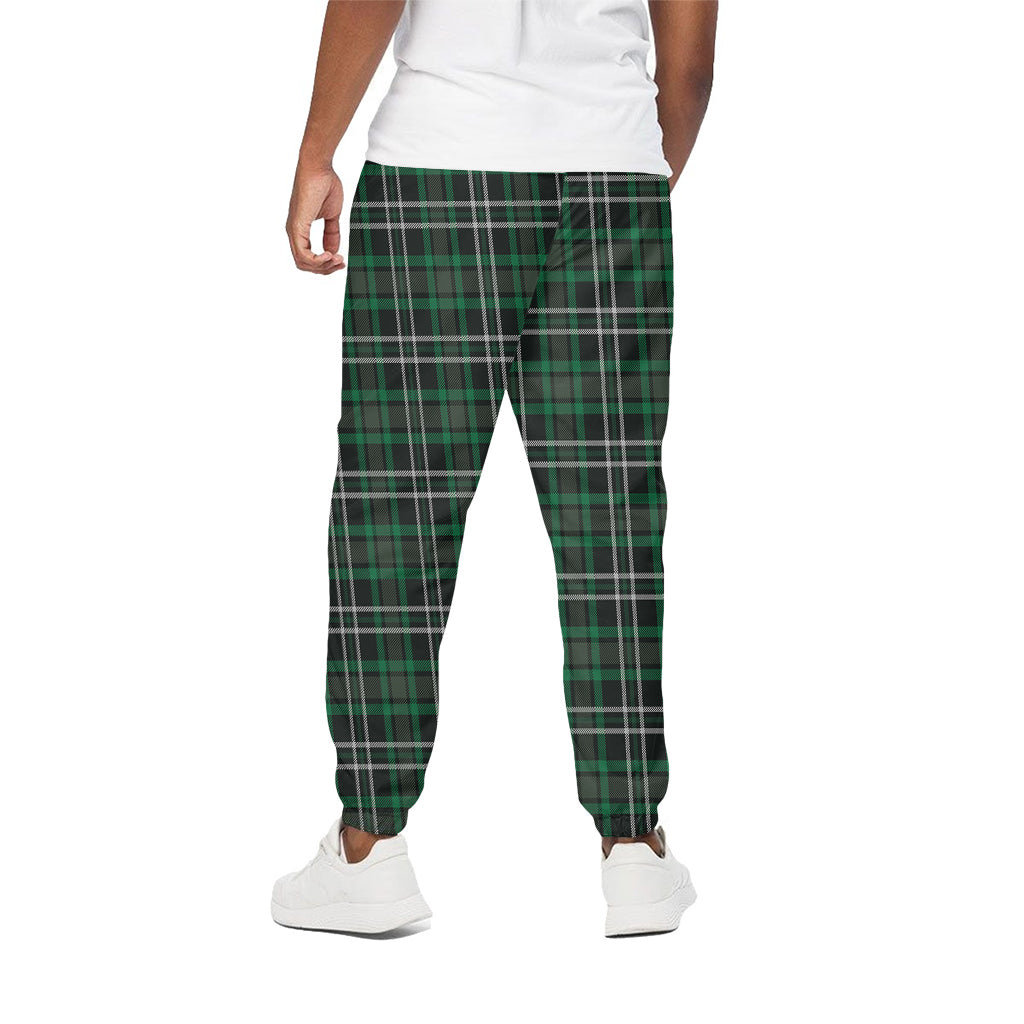 Green Black And White Tartan Print Cotton Pants
