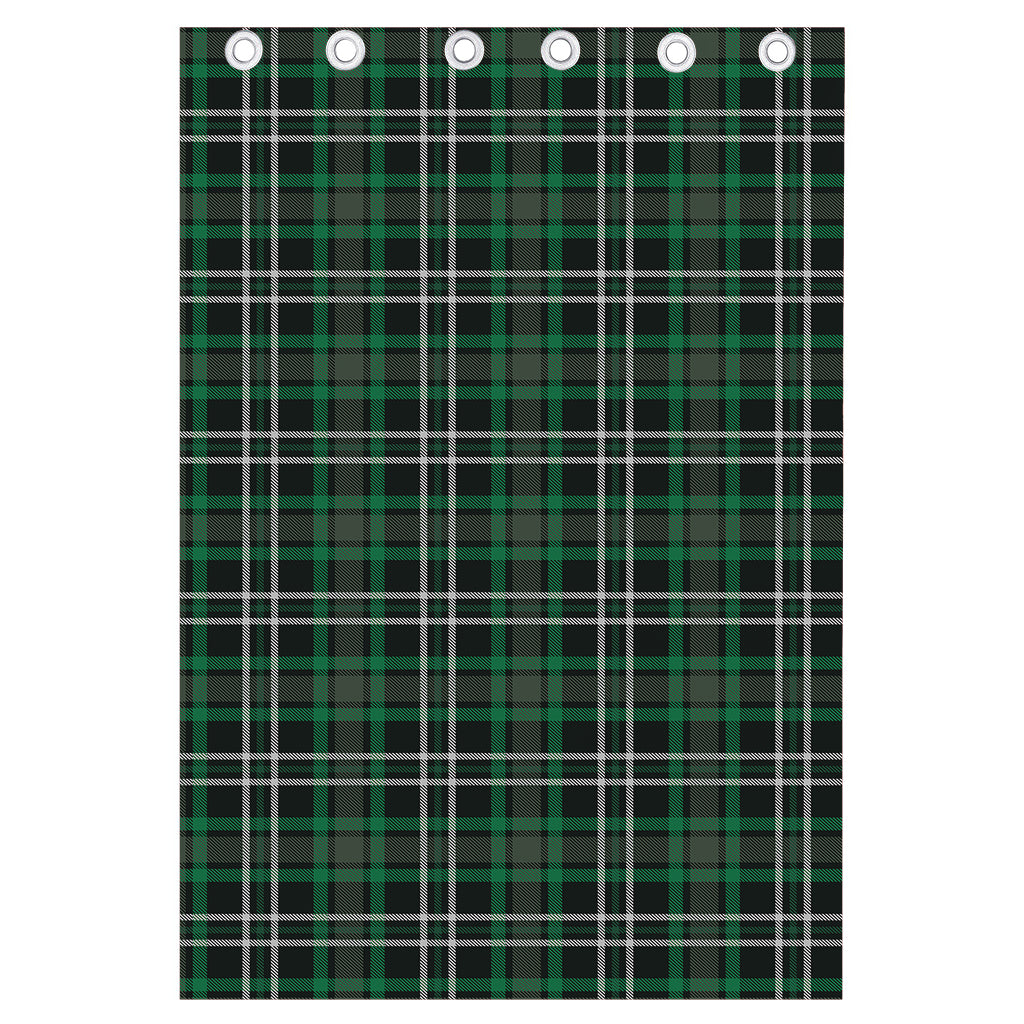 Green Black And White Tartan Print Curtain