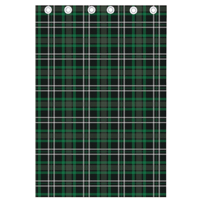 Green Black And White Tartan Print Curtain