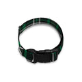 Green Black And White Tartan Print Dog Collar