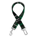 Green Black And White Tartan Print Dog Seat Belt