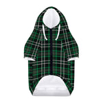 Green Black And White Tartan Print Dog Zip Up Hoodie