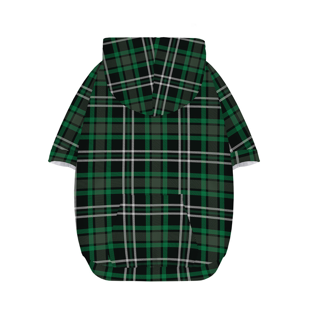 Green Black And White Tartan Print Dog Zip Up Hoodie