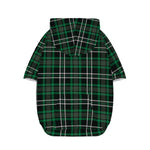 Green Black And White Tartan Print Dog Zip Up Hoodie