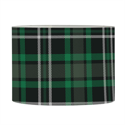 Green Black And White Tartan Print Drum Lamp Shade