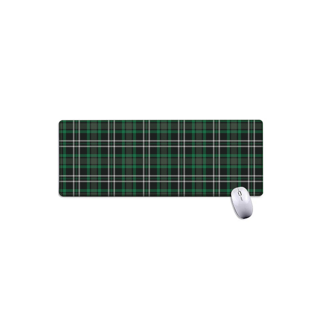 Green Black And White Tartan Print Extended Mouse Pad