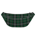 Green Black And White Tartan Print Fanny Pack