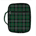Green Black And White Tartan Print Front Pocket Bible Bag