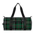 Green Black And White Tartan Print Gym Bag