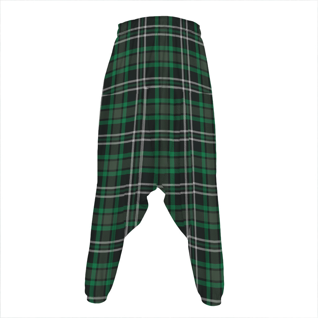 Green Black And White Tartan Print Hammer Pants
