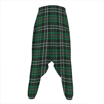 Green Black And White Tartan Print Hammer Pants