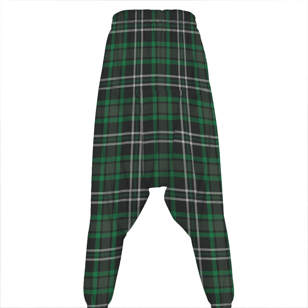 Green Black And White Tartan Print Hammer Pants