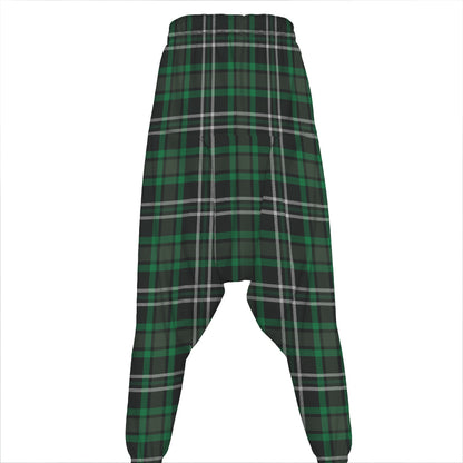Green Black And White Tartan Print Hammer Pants
