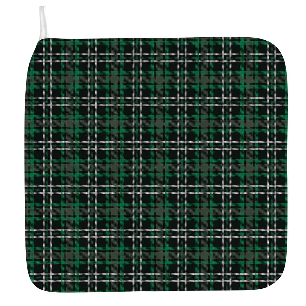 Green Black And White Tartan Print Hand Towel