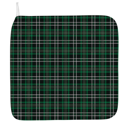 Green Black And White Tartan Print Hand Towel