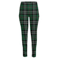 Green Black And White Tartan Print High-Waisted Pocket Leggings