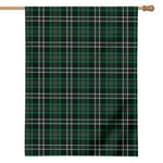 Green Black And White Tartan Print House Flag