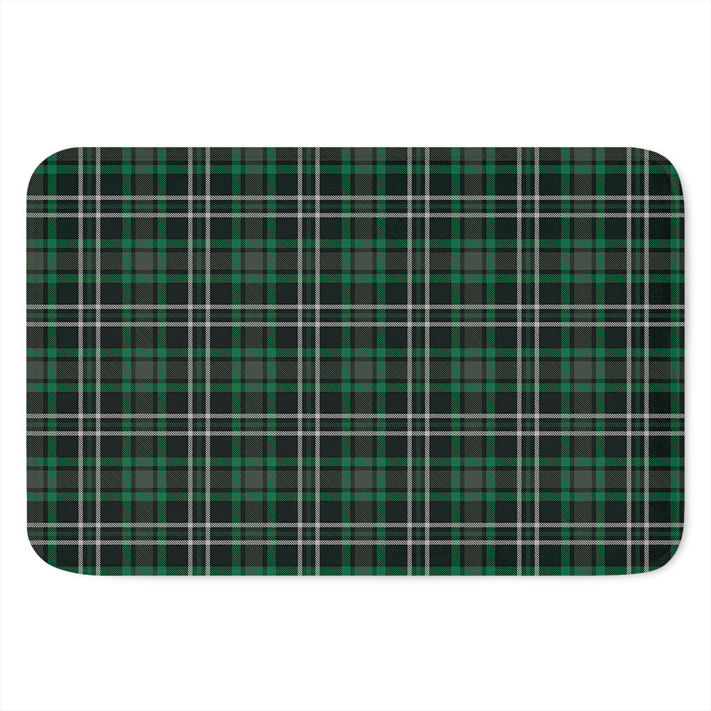 Green Black And White Tartan Print Indoor Door Mat