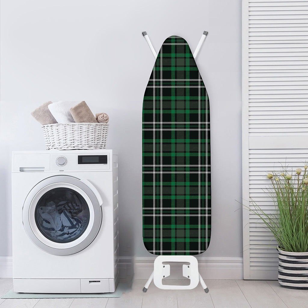 Green Black And White Tartan Print Ironing Board Cover