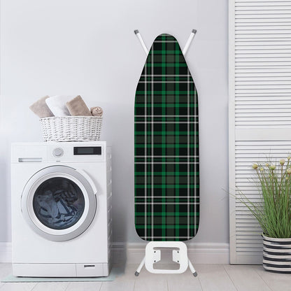 Green Black And White Tartan Print Ironing Board Cover