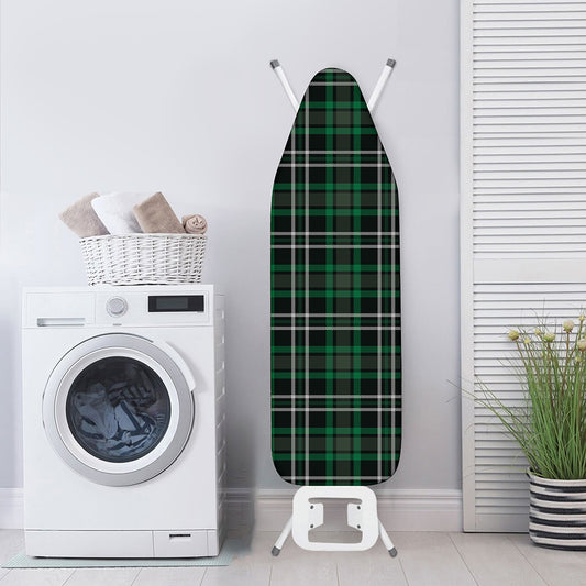 Green Black And White Tartan Print Ironing Board Cover