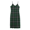 Green Black And White Tartan Print Jersey Midi Cami Dress