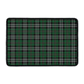 Green Black And White Tartan Print Kitchen Mat
