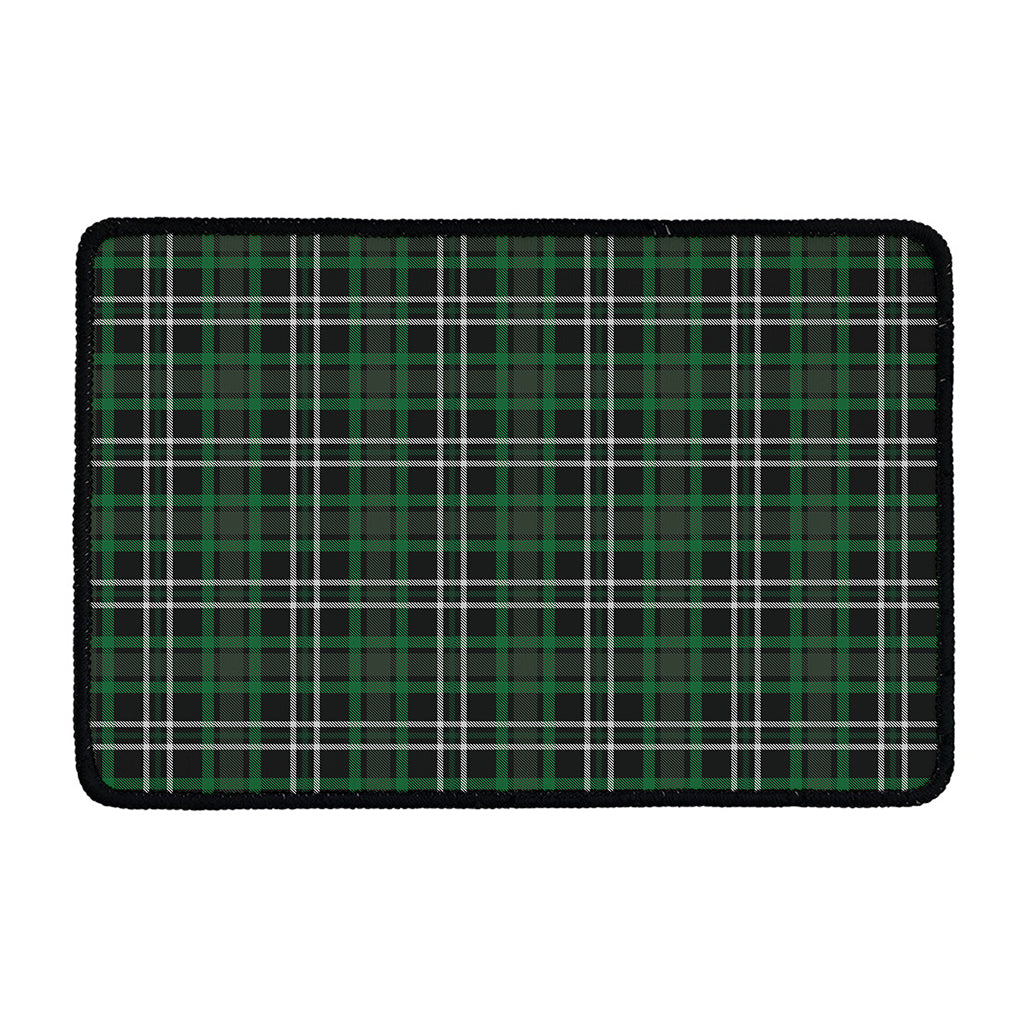 Green Black And White Tartan Print Kitchen Mat