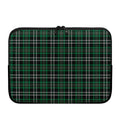 Green Black And White Tartan Print Laptop Sleeve