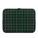 Green Black And White Tartan Print Laptop Sleeve