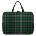 Green Black And White Tartan Print Laptop Sleeve With Handle