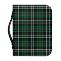 Green Black And White Tartan Print Leather Bible Cover