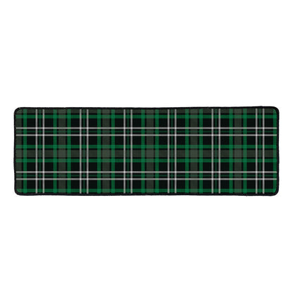Green Black And White Tartan Print Long Kitchen Mat