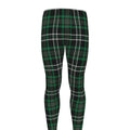Green Black And White Tartan Print Men's Leggings