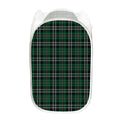 Green Black And White Tartan Print Mesh Laundry Hamper