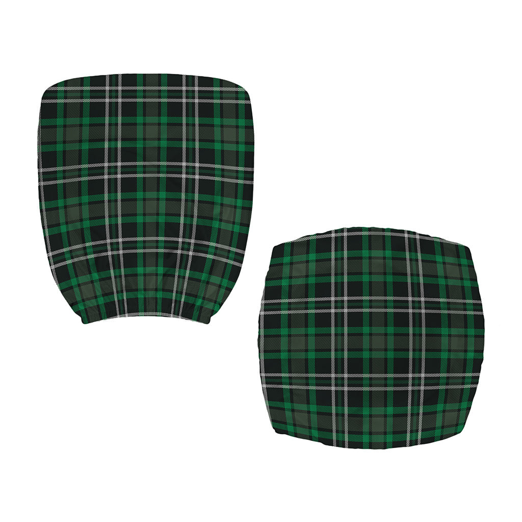 Green Black And White Tartan Print Office Chair Cover