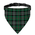 Green Black And White Tartan Print Over The Collar Dog Bandana
