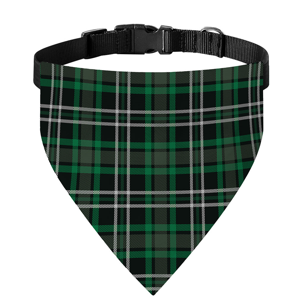 Green Black And White Tartan Print Over The Collar Dog Bandana