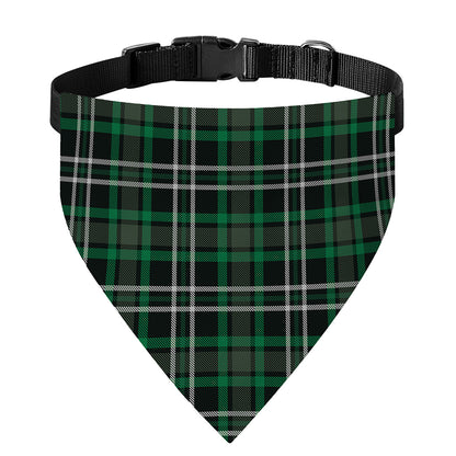 Green Black And White Tartan Print Over The Collar Dog Bandana